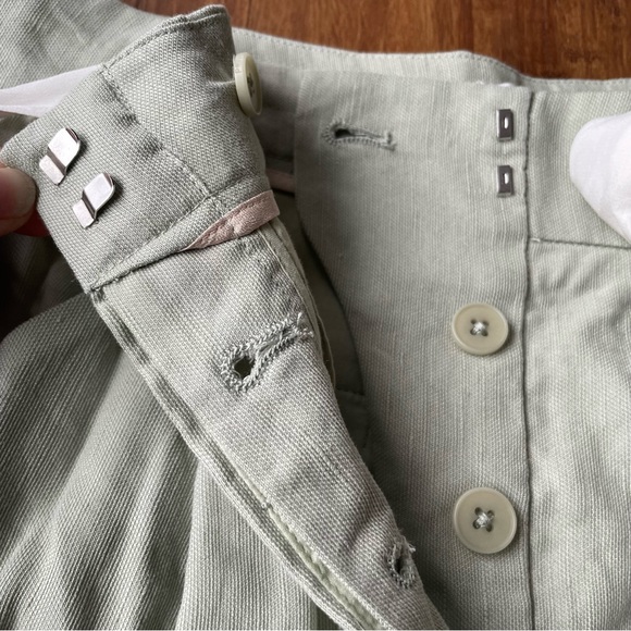 Wilfred allant pants womens 4 sage green linen tie string vacation crop Aritzia - Picture 6 of 16